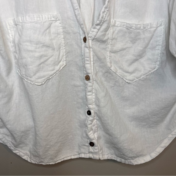 Zara White Linen Button-Down Shirt – Size L - Picture 4 of 7